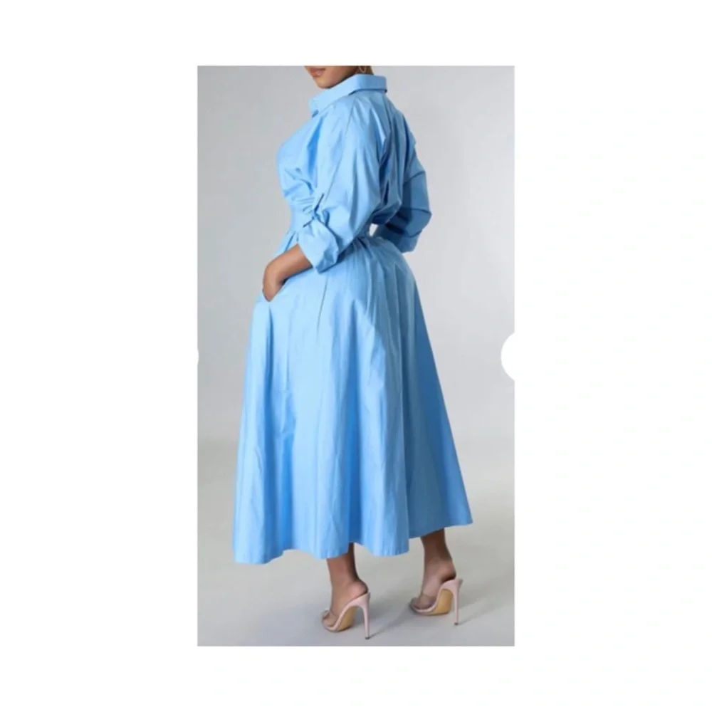 Light Blue Cinched-Waist Shirt
Dress - Picture 3 of 7